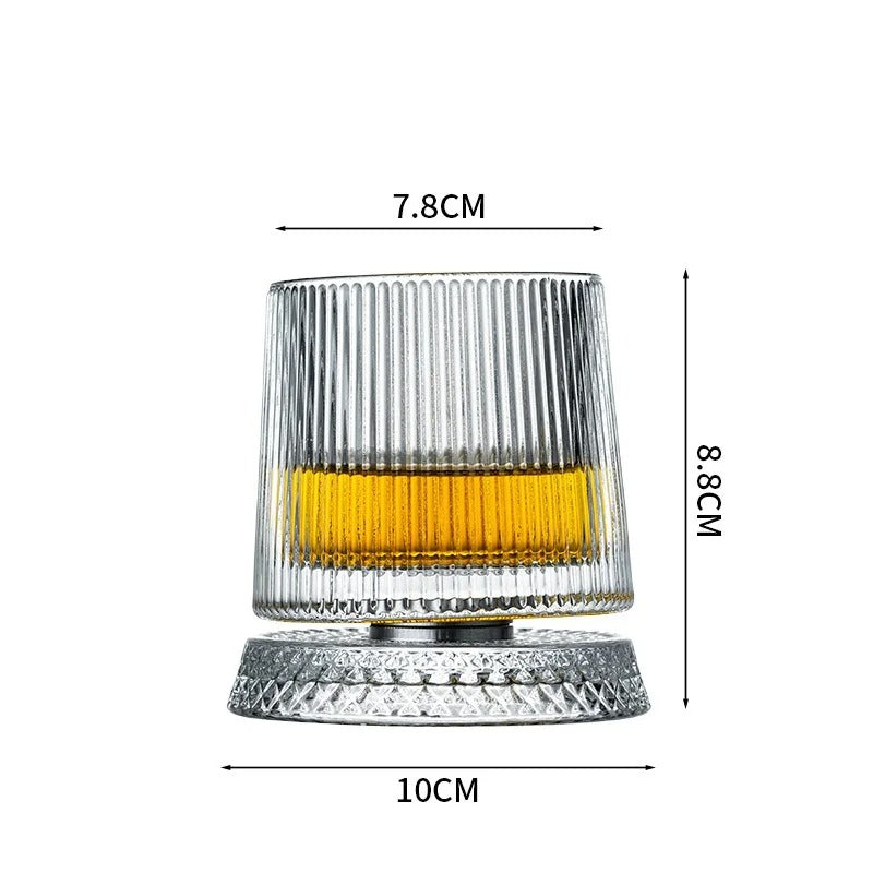 Spinning Crystal Whiskey Glass